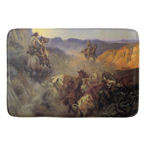 C M Russell The Slick Ear Vintage Western Cowboy Bath Mat