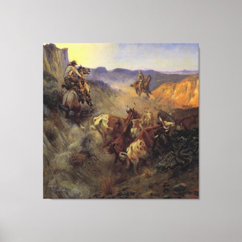 C M Russell The Slick Ear Vintage Western Cowboy Canvas Print