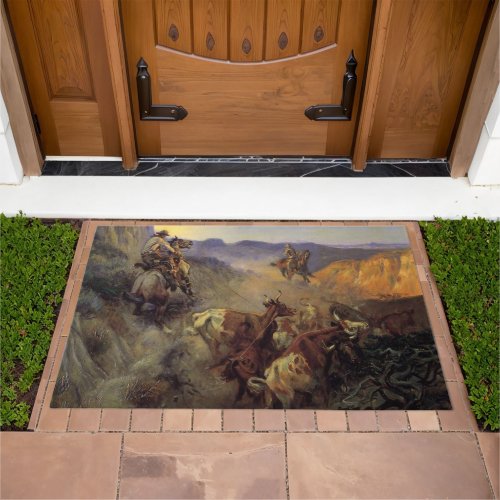  C M Russell The Slick Ear Vintage Western Cowboy Doormat