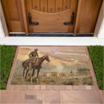 C M Russell Wagon Boss Vintage Western Cowboy Doormat at Zazzle