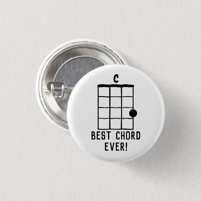 C Major Best Chord Ever Ukulele Lover Button (Front & Back)