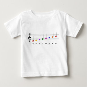 C Major Scale in Treble Clef Kids Music Literacy Baby T-Shirt