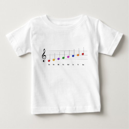 C Major Scale in Treble Clef Kids Music Literacy Baby T_Shirt