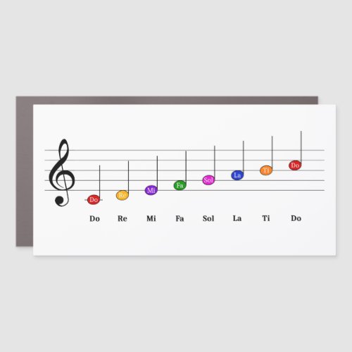 C Major Scale in Treble Clef Kids Music Literacy Car Magnet