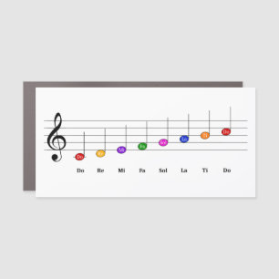 C Major Scale in Treble Clef Kids Music Literacy Car Magnet