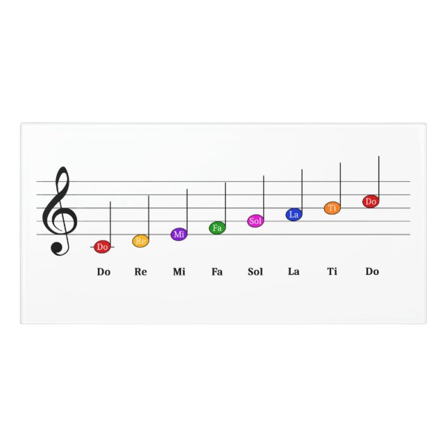 C Major Scale in Treble Clef Kids Music Literacy Door Sign (Classic Front)