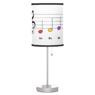 C Major Scale in Treble Clef Kids Music Literacy Table Lamp