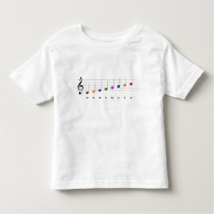 C Major Scale in Treble Clef Kids Music Literacy Toddler T-shirt