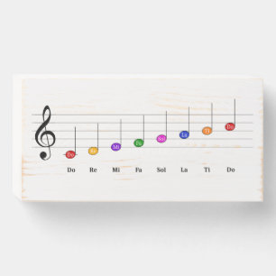 C Major Scale in Treble Clef Kids Music Literacy W Wooden Box Sign
