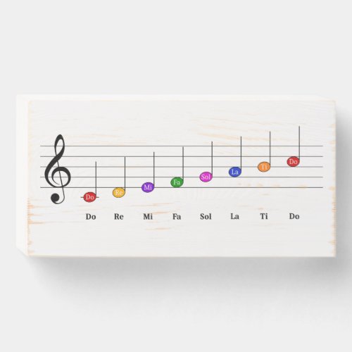 C Major Scale in Treble Clef Kids Music Literacy W Wooden Box Sign