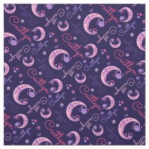 C monogram and personalized name caitlyn fabric
