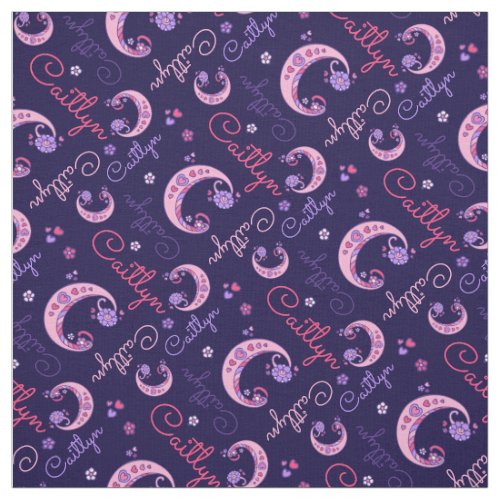 C monogram and personalized name caitlyn fabric