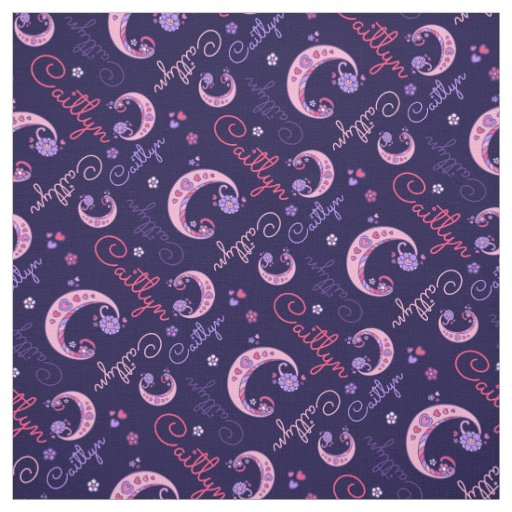 C monogram and personalized name caitlyn fabric