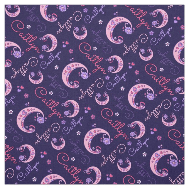 C monogram and personalized name caitlyn fabric (Swatch)