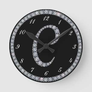 C Monogram bling ring clock