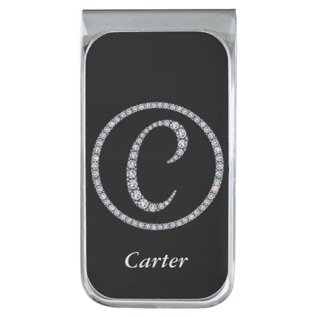 C Monogram bling ring money clip (Front Vertical)