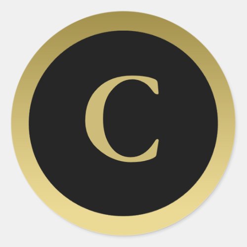 C  Monogram C Elegant Gold and Black Sticker