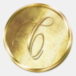 C Monogram Faux Gold Envelope Seal Stickers at Zazzle
