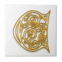 C Monogram "Irish Gold" Ceramic Tile