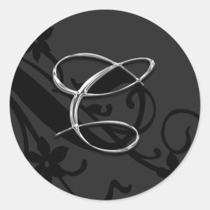 C Monogram Letter Wedding Envelope Seal Sticker