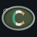 C Monogram overlaid on Irish Flag bbcnt Belt Buckle<br><div class="desc">C Monogram overlaid on Irish Flag Belt Buckle

Design © Trinkets and Things 2017 - AHP Design. All Rights Reserved.</div>