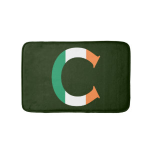 C Monogram overlaid on Irish Flag bmt Bath Mat