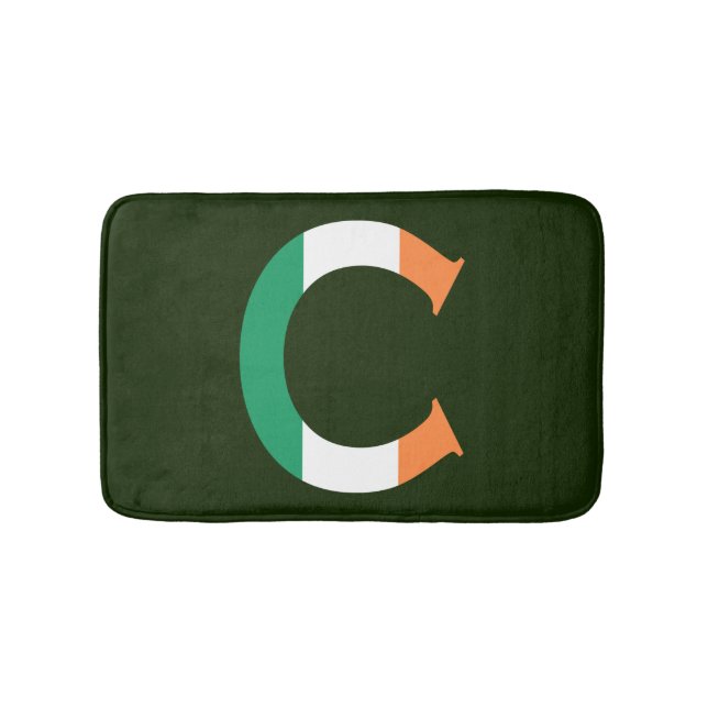C Monogram overlaid on Irish Flag bmt Bath Mat (Front)