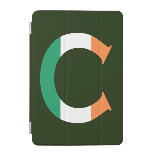 C Monogram overlaid on Irish Flag ipat iPad Mini Cover (Front)
