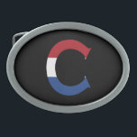 C Monogram overlaid on NLD Flag on bk bbcnt Belt Buckle<br><div class="desc">C Monogram overlaid on The Netherlands Flag on black belt buckle

Design © Trinkets and Things 2022 - AHP Design. All Rights Reserved.</div>