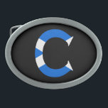 C Monogram overlaid on Scottish Flag bbcnt Belt Buckle<br><div class="desc">C Monogram overlaid on Scottish Flag Belt Buckle

Design © Trinkets and Things 2017 - AHP Design. All Rights Reserved.

030417</div>