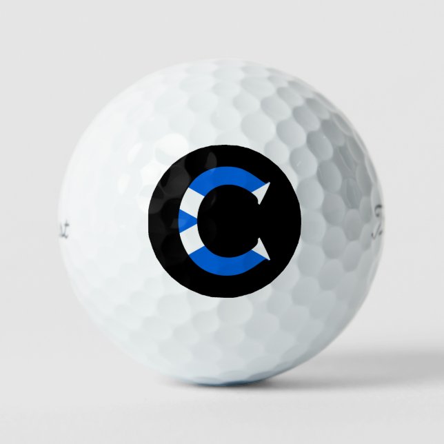 C Monogram overlaid on Scottish Flag tpv1 gbcnt Golf Balls (Front)