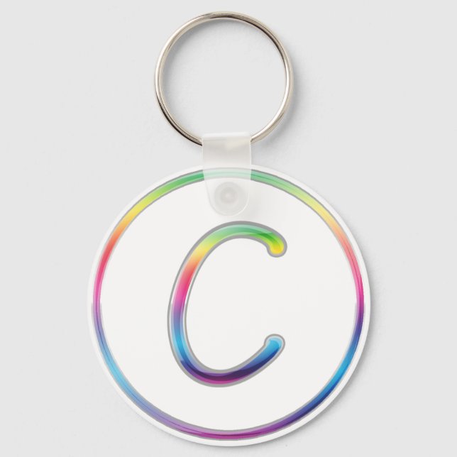 C Monogram Rainbow Keychain (Front)