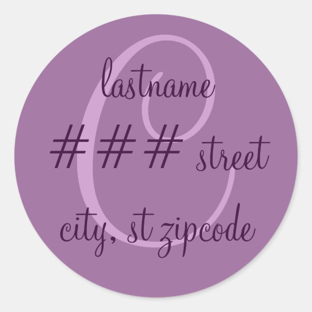 "C" monogram return address label - personalize (Front)