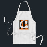 C Monogrammed Apron (tiger-stripe style)<br><div class="desc">If you like gifts with a personalized touch, consider an apron monogrammed with an initial of your name, friend or loved one's name, or organization. You can customize your product by changing the background color or adding additional text or images. Perhaps you'll want to spell out the remainder of the...</div>