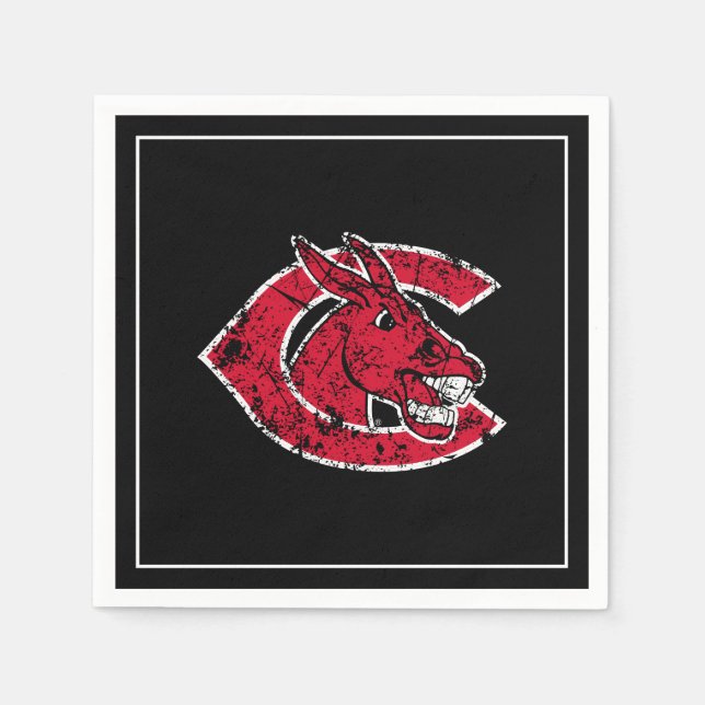 C Mules Logo Distressed Napkins (Front)