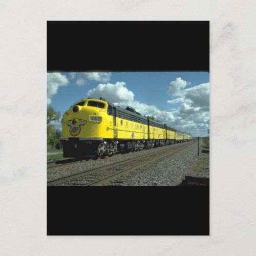 CN EMD F_7A 402 with passenger_Trains Postcard