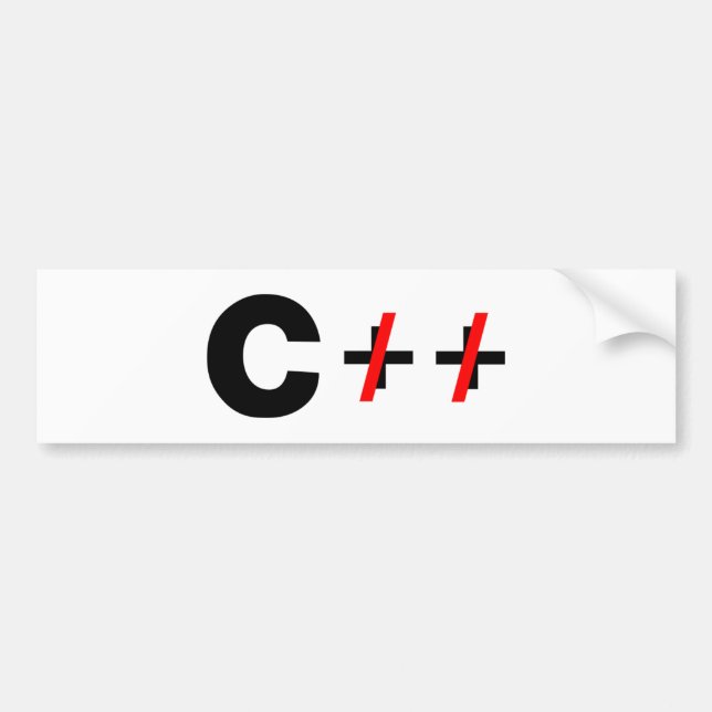 C, not C++ Bumper Sticker (Front)