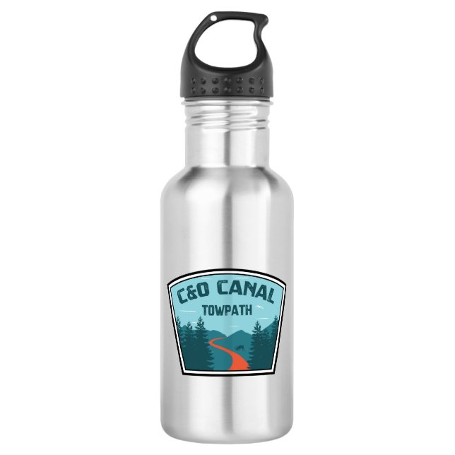 C&O Canal Towpath Stainless Steel Water Bottle (Front)