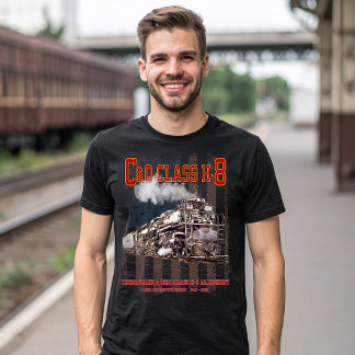 C&O Class H-8 Allegheny Locomotive - American flag T-Shirt