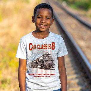 C&O Class H-8 Allegheny Locomotive - American flag T-Shirt