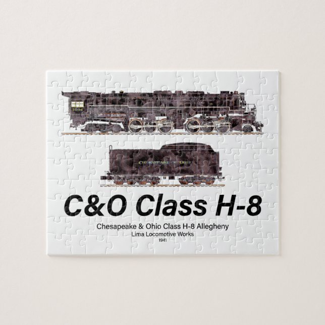 C&O Class H-8 Allegheny Steam Locomotive Profile Jigsaw Puzzle (Horizontal)