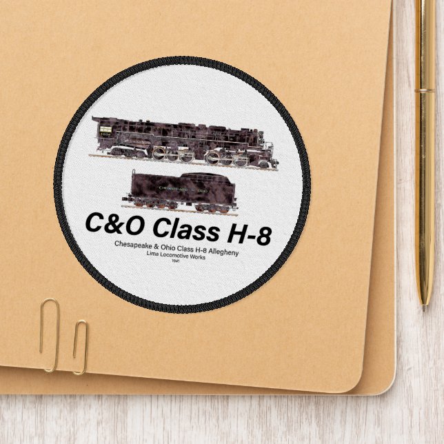 C&O Class H-8 Allegheny Steam Locomotive Profile Patch (On Shoe Tip)