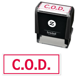 C.O.D. Cash On Delivery self-inking stamp red