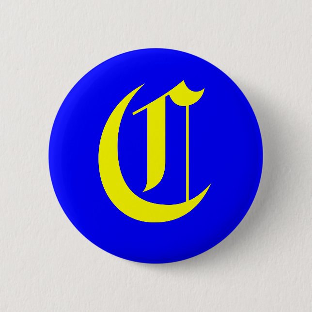 C - OLD ENGLISH PINBACK BUTTON (Front)