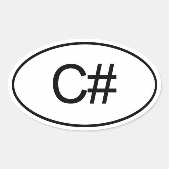 C# OVAL STICKER (Front)