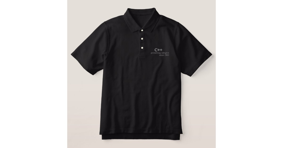 C++: Promoting integers since 1983 Embroidered Polo Shirt | Zazzle