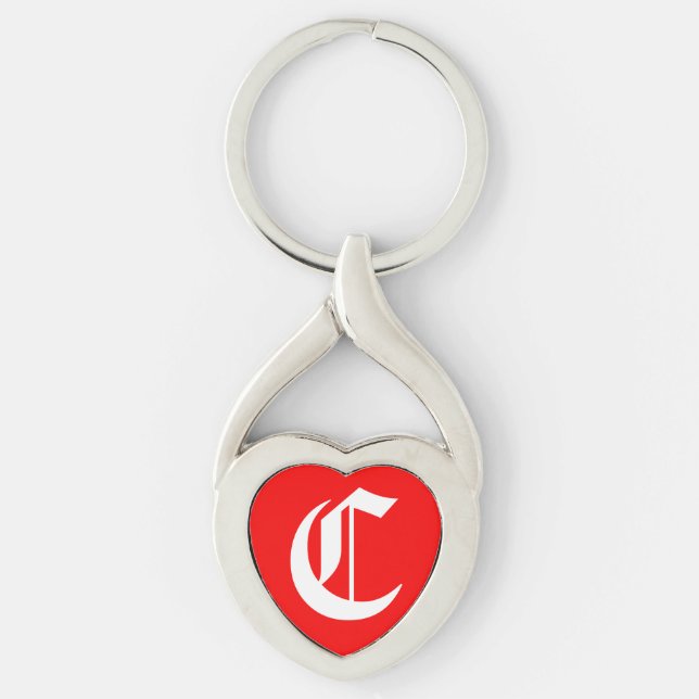 "C" Red Heart Keychain (Front)