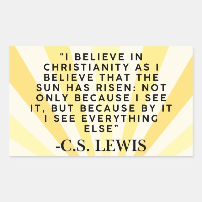 C.S. Lewis quote sticker- Christianity Rectangular Sticker (Front)