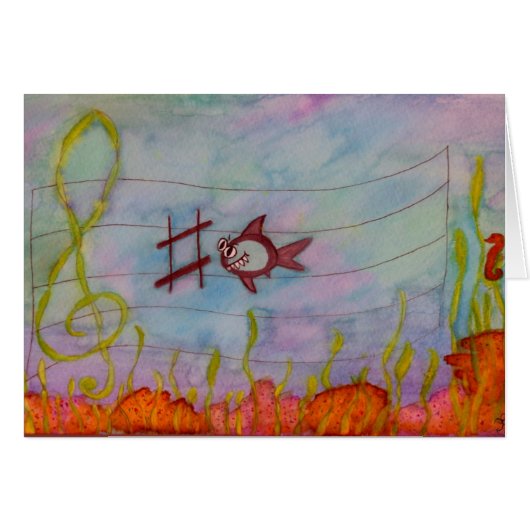 "C-Shark" Music Gretting Card. Cards (Front Horizontal)