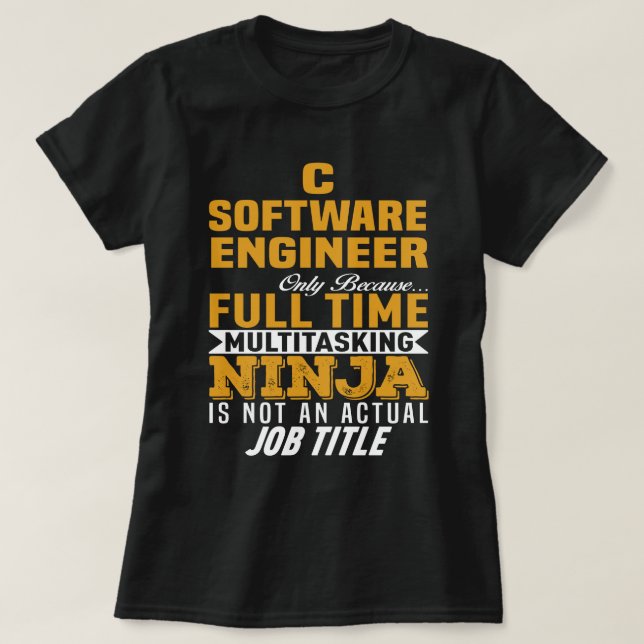 C   Software Engineer T-Shirt (Design Front)